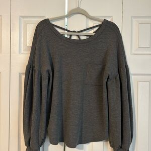 Vestique Charcoal Gray Sweatshirt with Back Detail